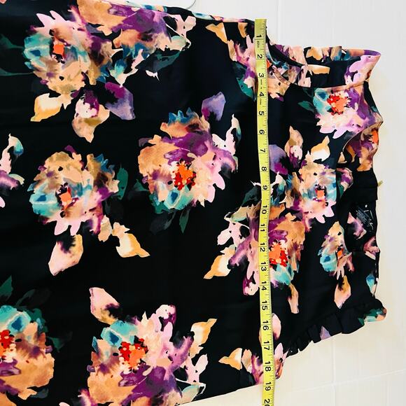 Nicole Miller Floral Multicolored Ruffle Sleeve Dress Size 6 - Picture 5 of 7
